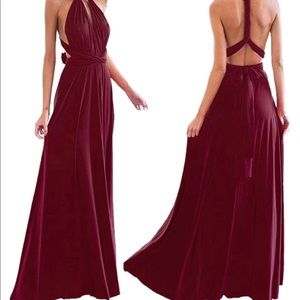 Red Wrap Maxi Dress
